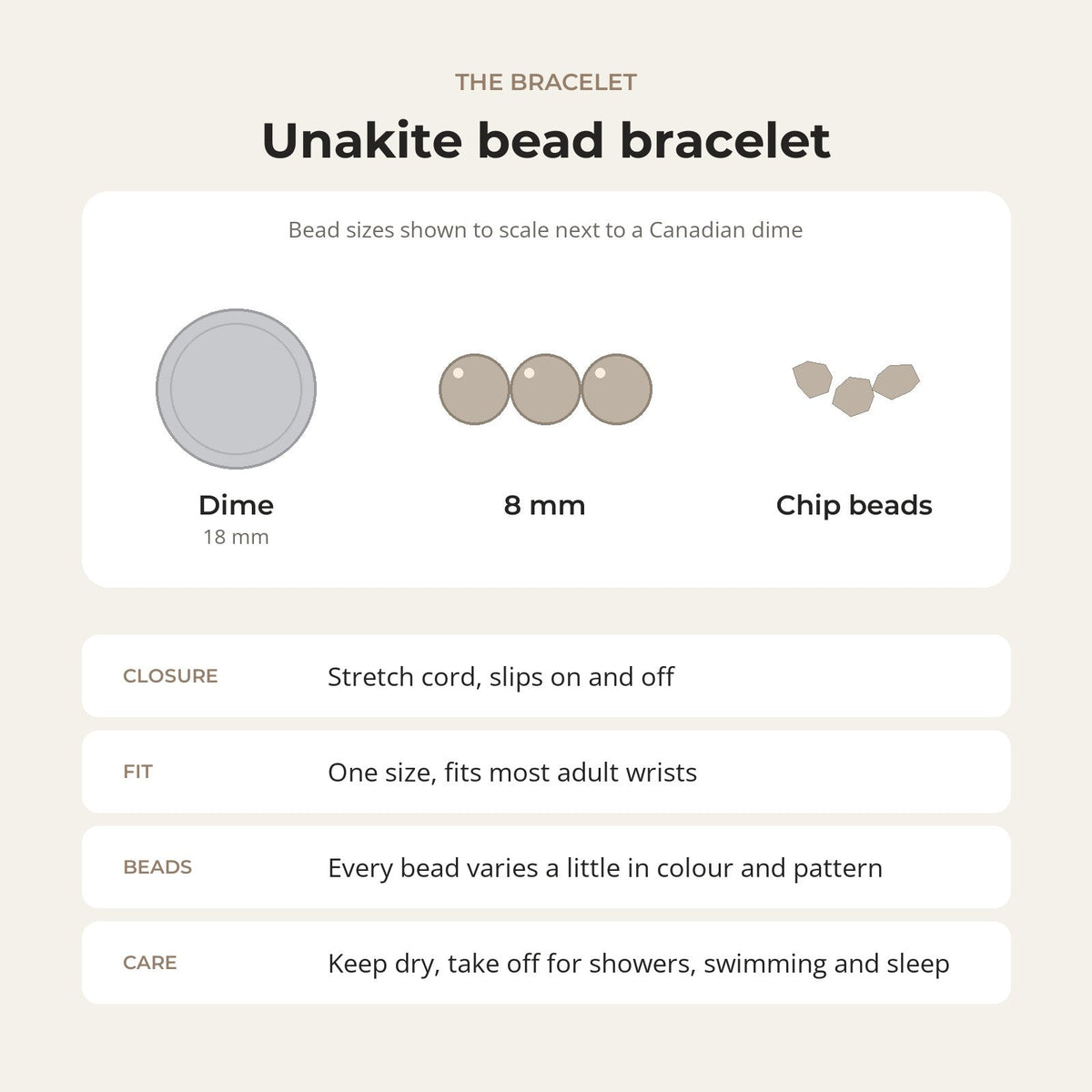 Unakite Bead Bracelet