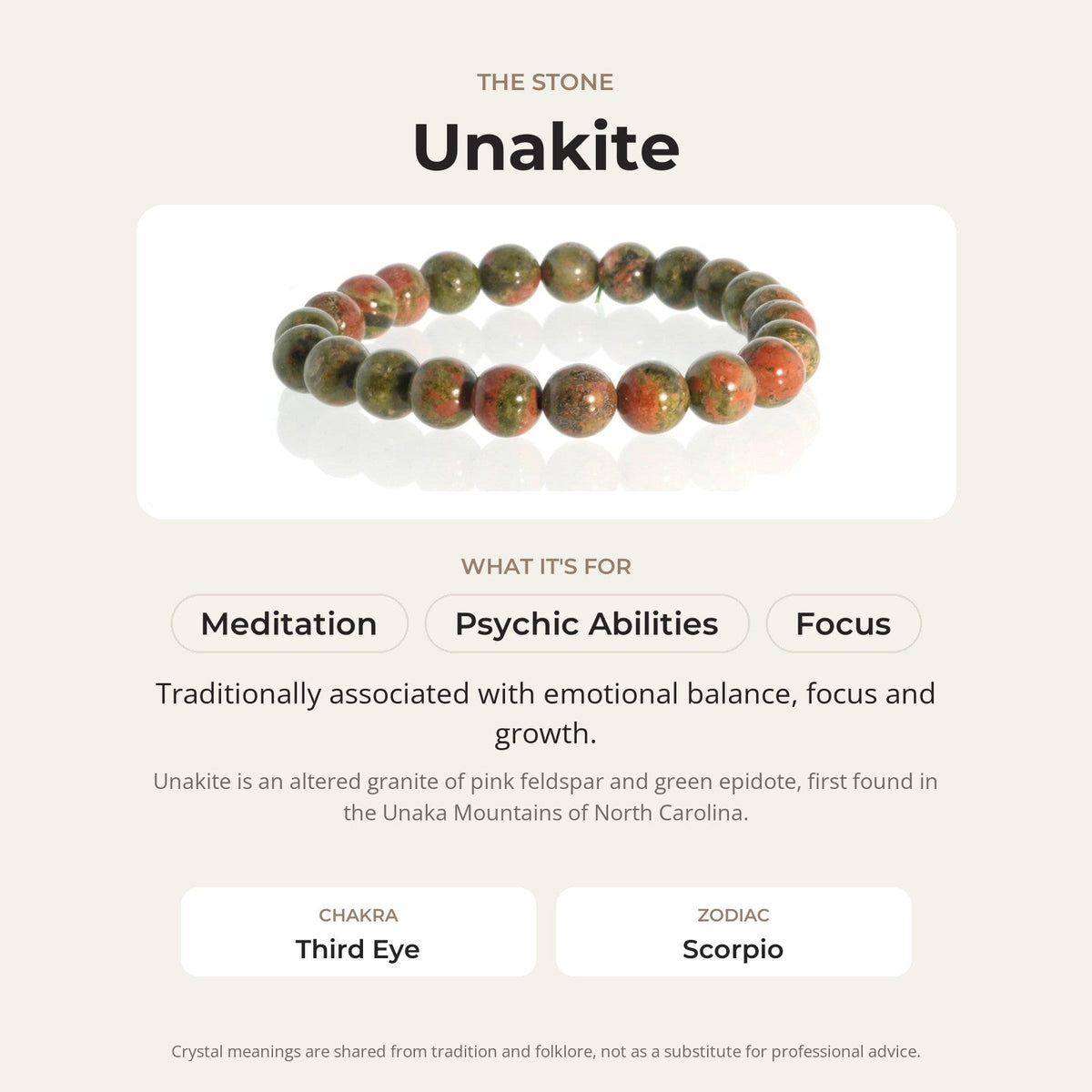 Unakite Bead Bracelet