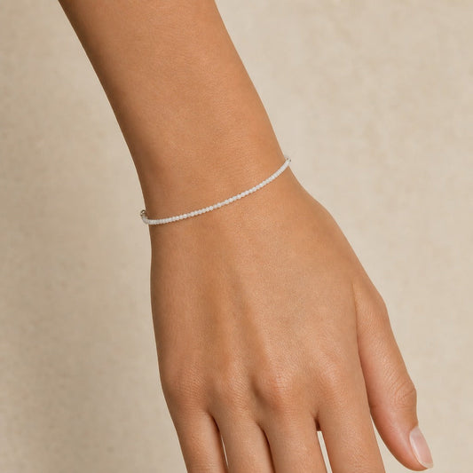White Moonstone Bracelet - 2-3mm